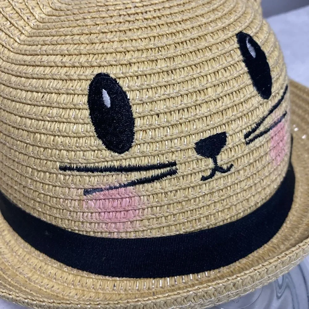 Child’s Kitty Cat Straw Paper Hat
